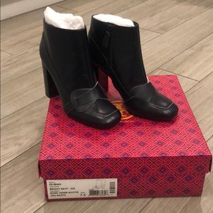 Tory Burch Navy Blue Bond Booties Size 7.5